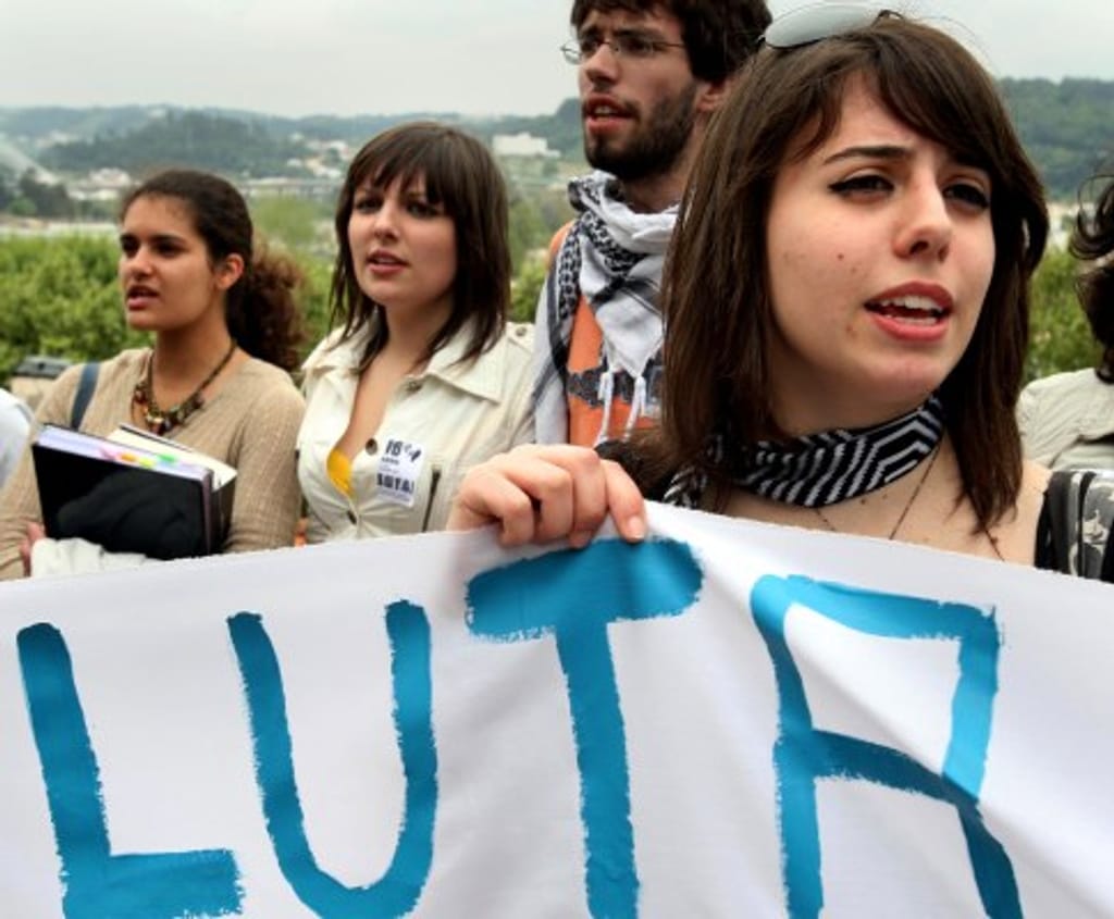 Manifestação de estudantes do ensino superior em Coimbra