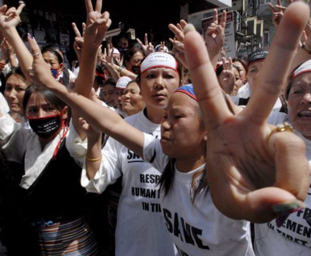 Manifestação contra a repressão chinesa no Tibete