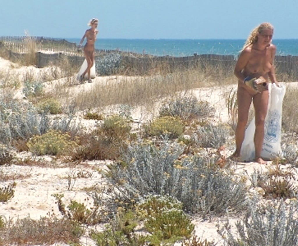 Naturistas limpam praia no Algarve