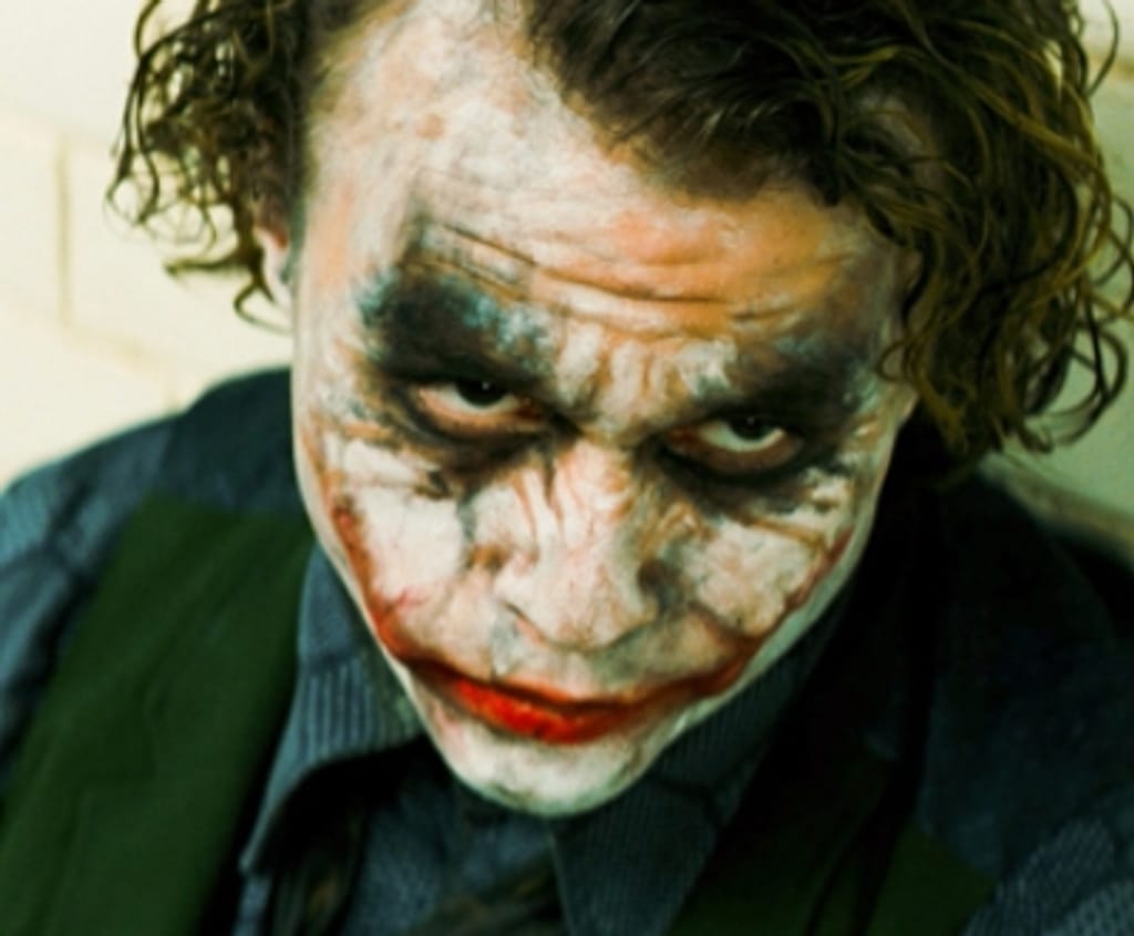 Joker, personagem de Heath Ledger no «Cavaleiro das Trevas»