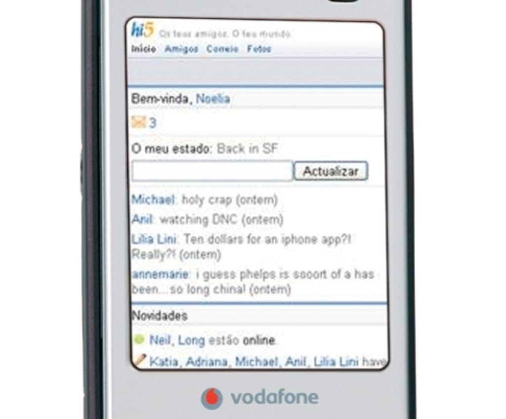 hi5 nos telemóveis Vodafone