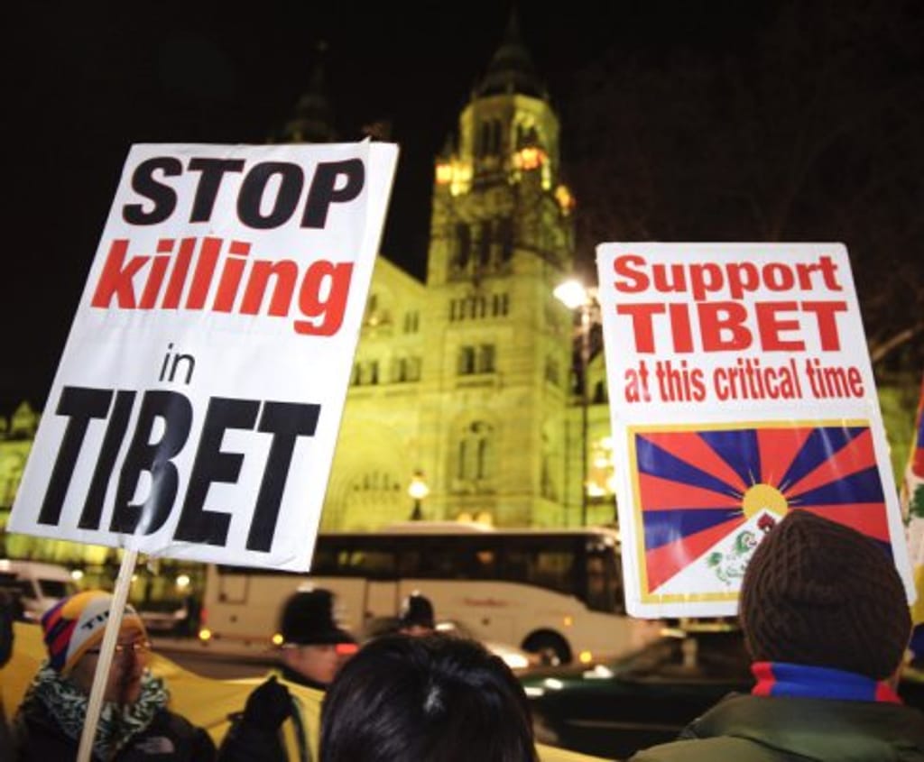 Protestos contra China em Londres