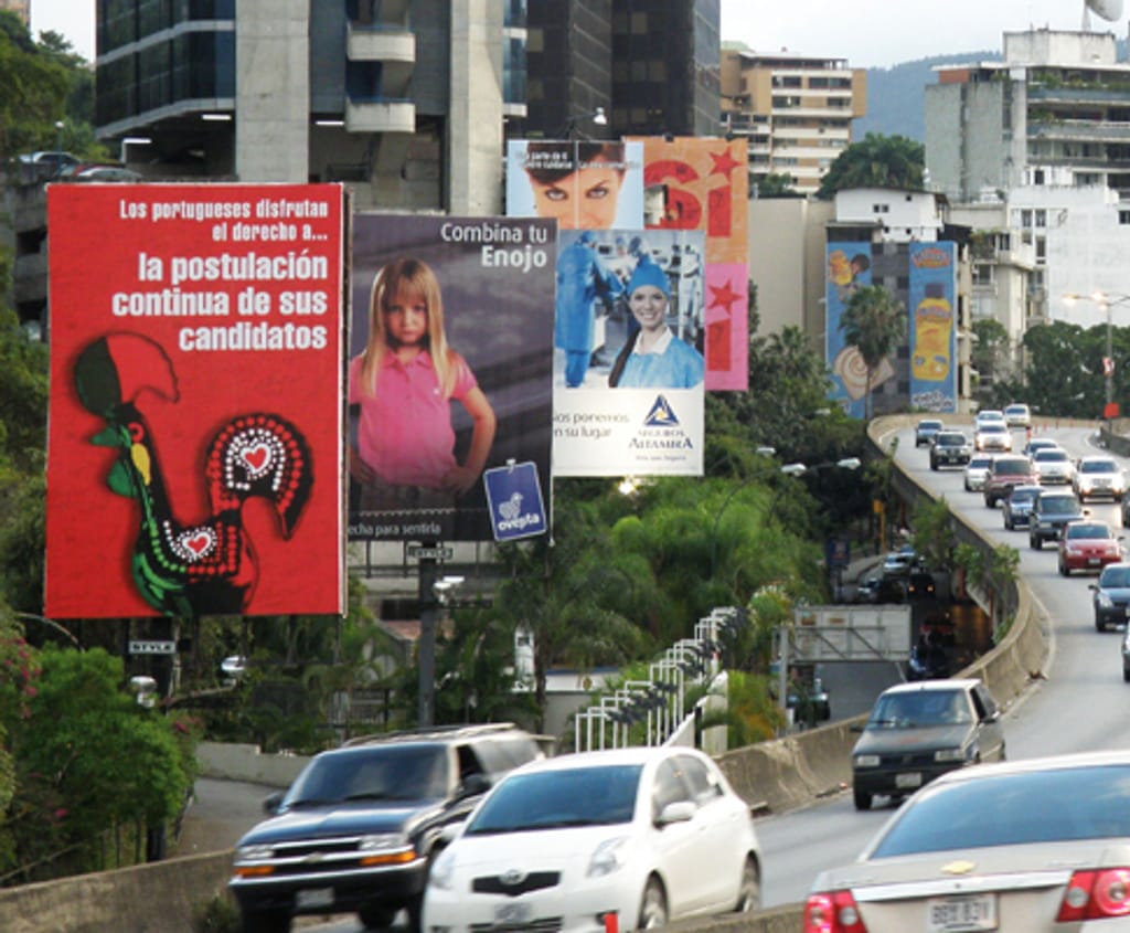 Cartaz português na Venezuela