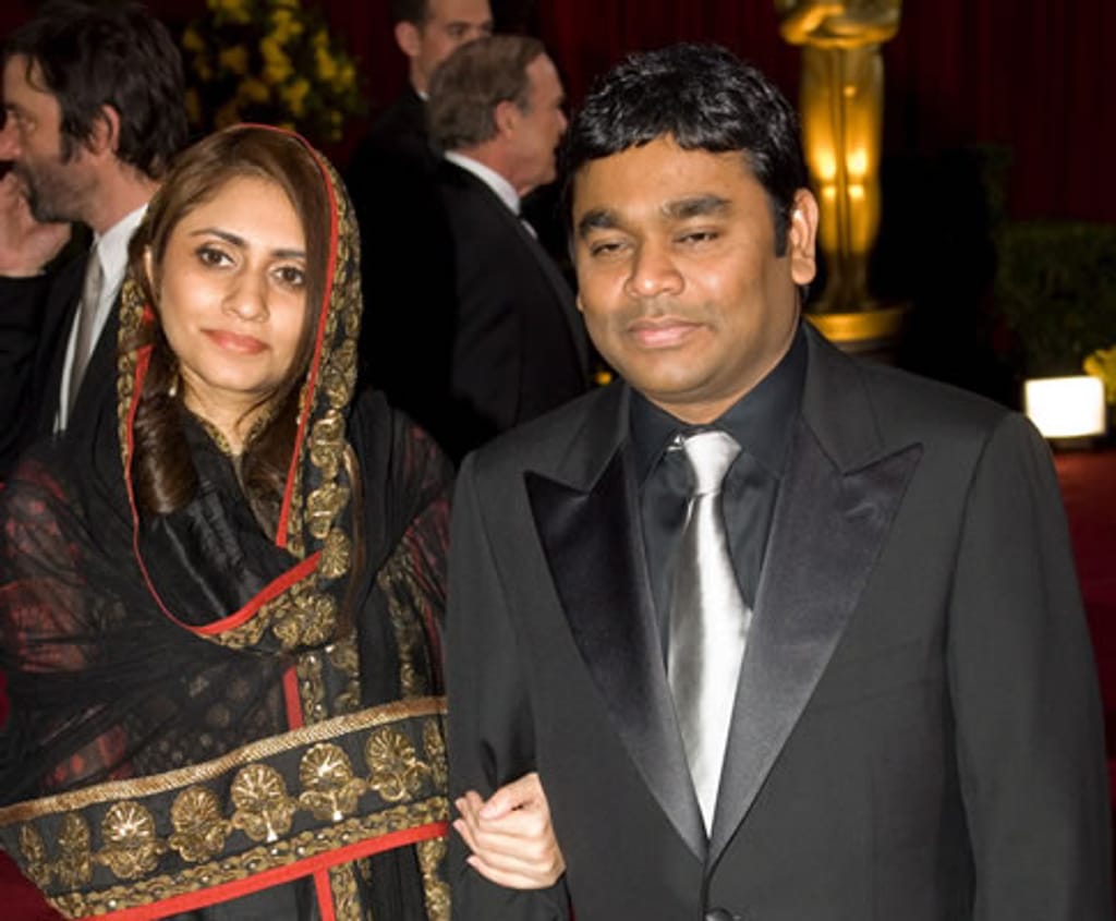 A.R. Rahman e Saaira Rahman na 81ª gala dos Óscares (EPA)