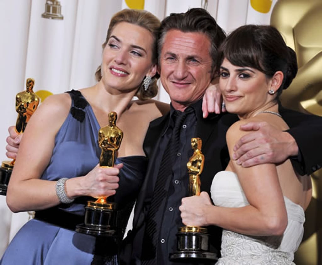 Kate Winslet, Sean Penn e Penélope Cruz na 81ª gala dos Óscares (EPA)