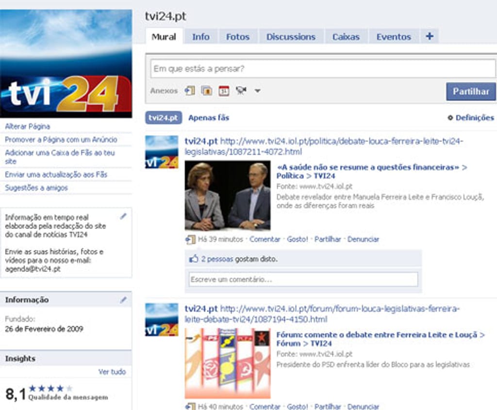 TVI24 facebook