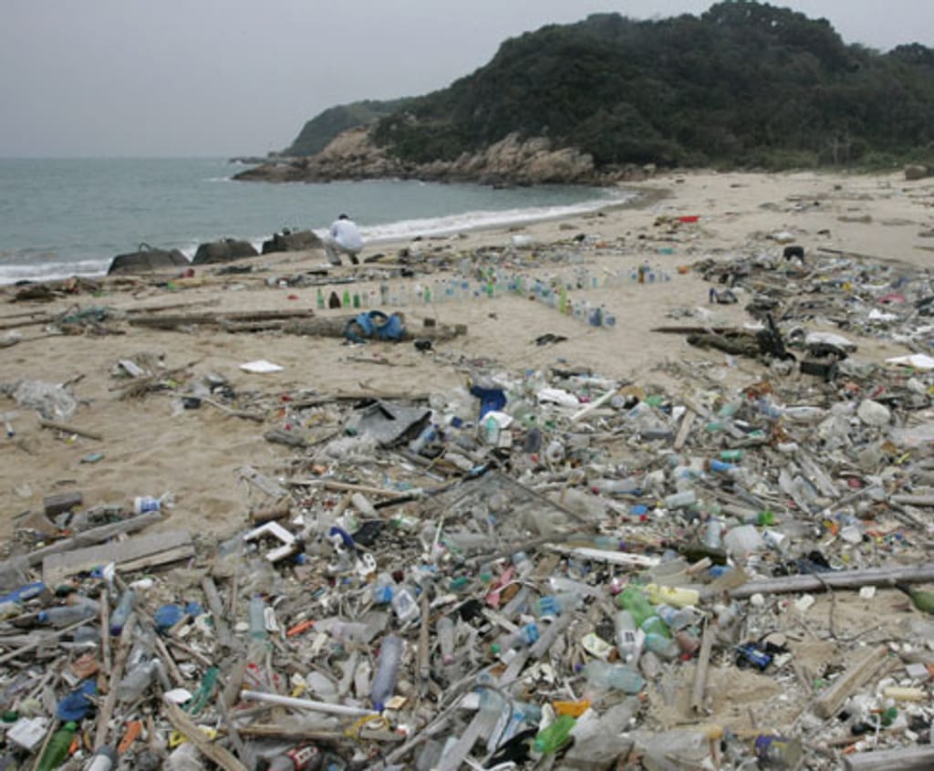 Praia de «plástico» na China