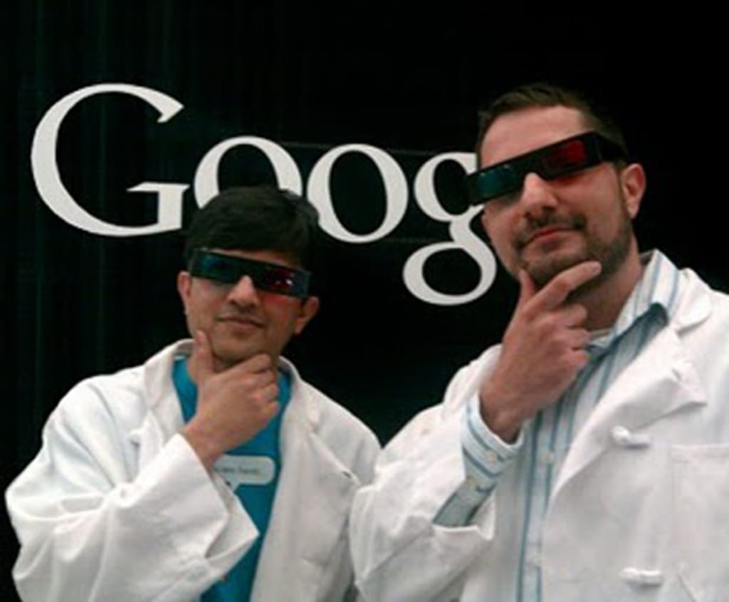 Investigadores da Google com óculos 3D