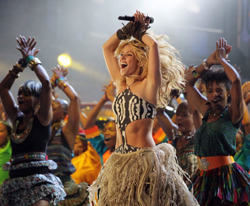 Shakira na abertura do Mundial de Futebol na África do Sul (foto Lusa)