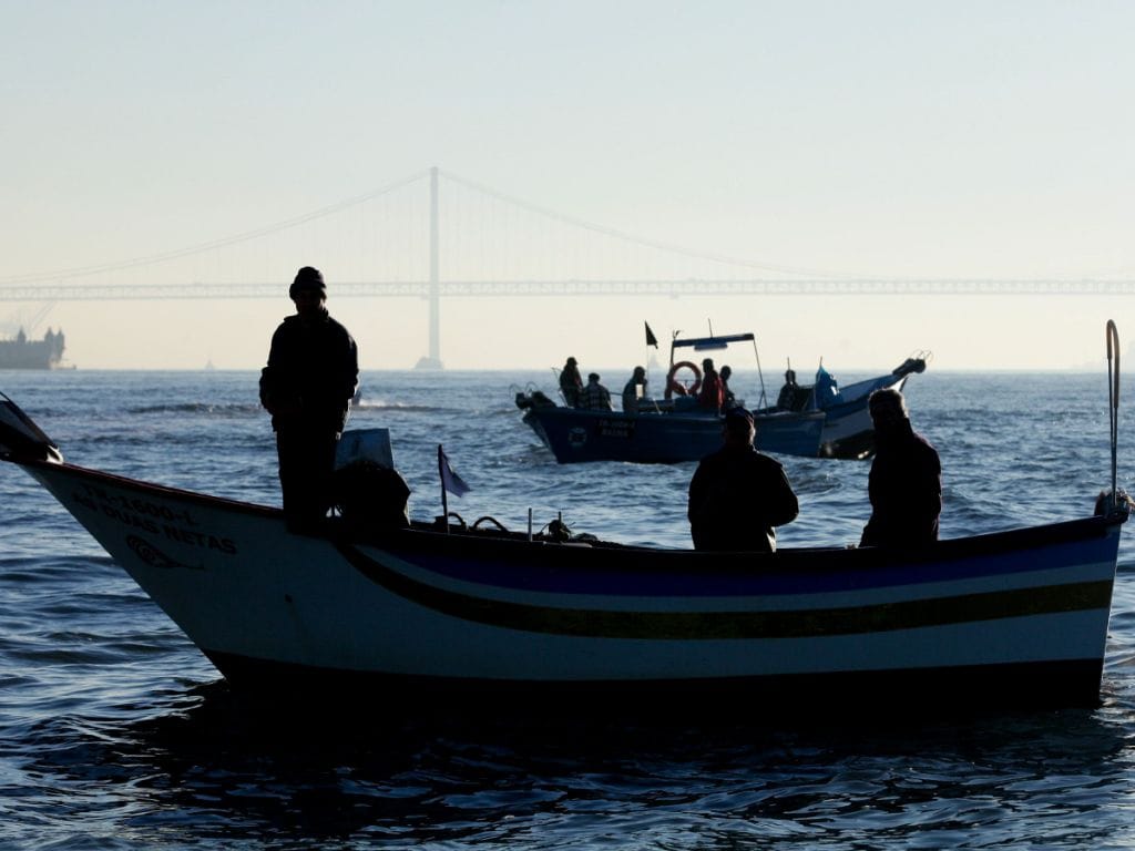 Pescadores protestam no Tejo [MIGUEL A. LOPES / LUSA]