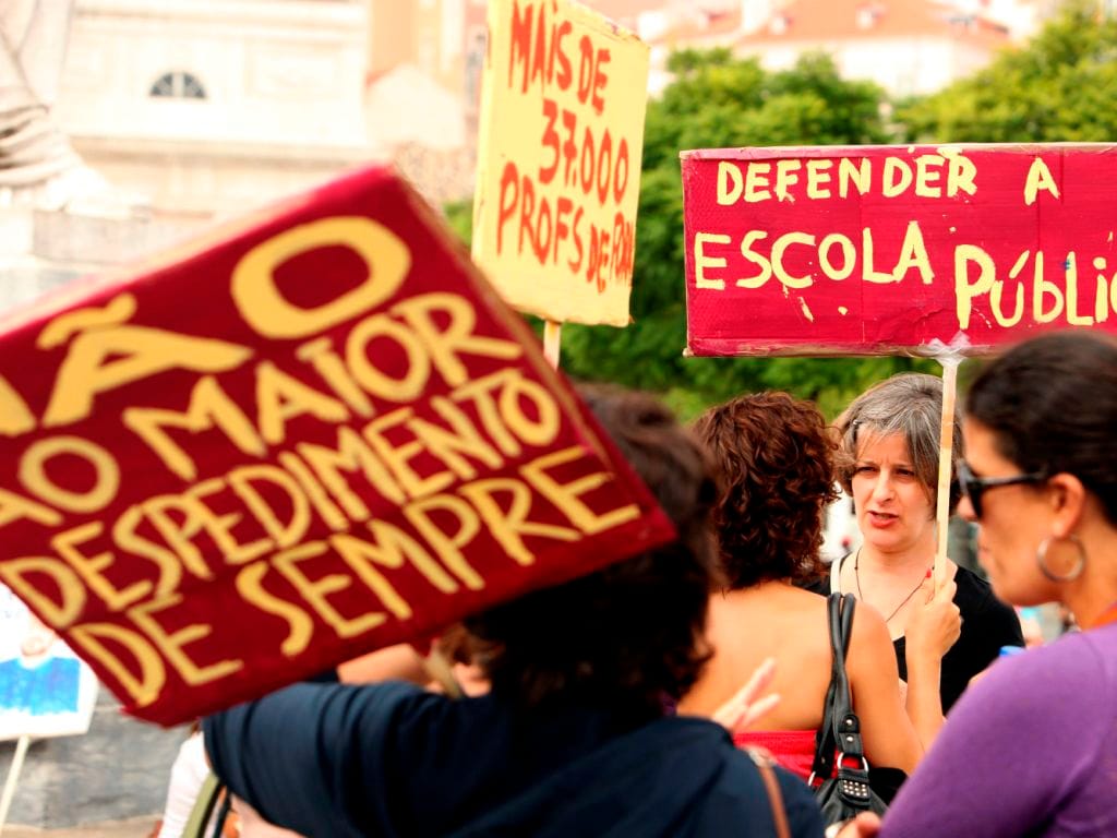 Professores protestam em Lisboa (TIAGO PETINGA/LUSA)