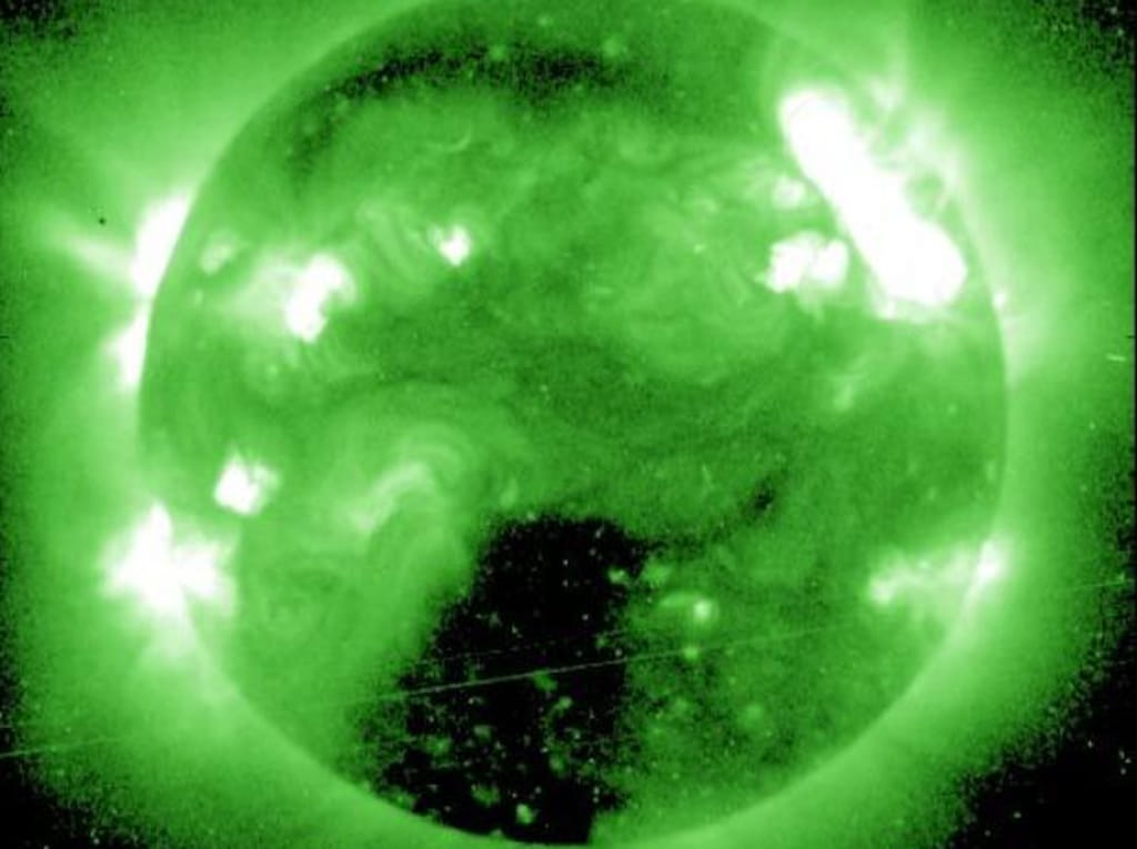 Tempestade solar (foto NOAA)