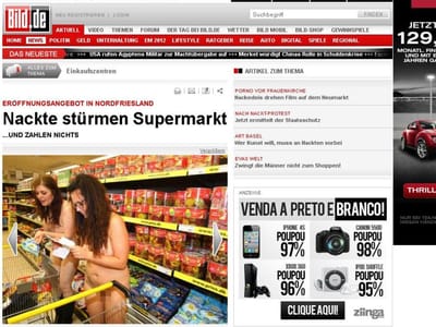 Na Alemanha, as promoções dos supermercados metem clientes a... nu - TVI