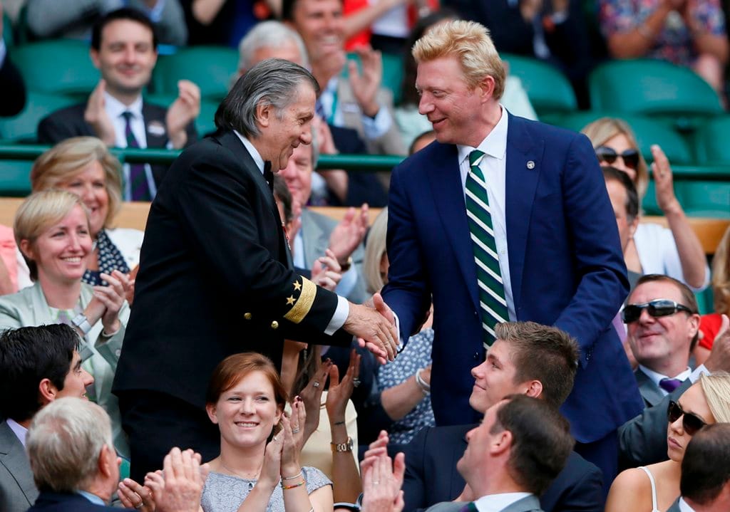 Ilie Nastase e Boris Becker - Campeonato de ténis em Wimbledon, Londres Foto: Reuters