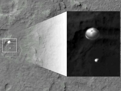 Curiosity coloca foto da descida em Marte no Twitter - TVI