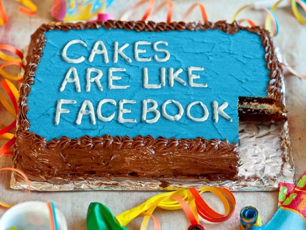 Facebook compara-se a bolo de chocolate