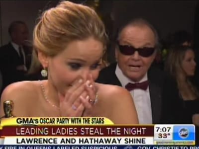 Vídeo: Jack Nicholson surpreende Jennifer Lawrence - TVI