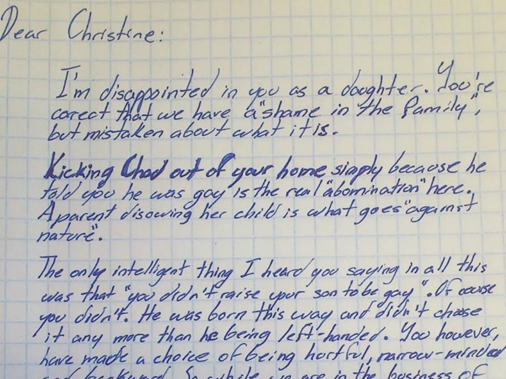Avô escreve carta a filha para defender neto gay (reprodução / Facebook FCKH8)