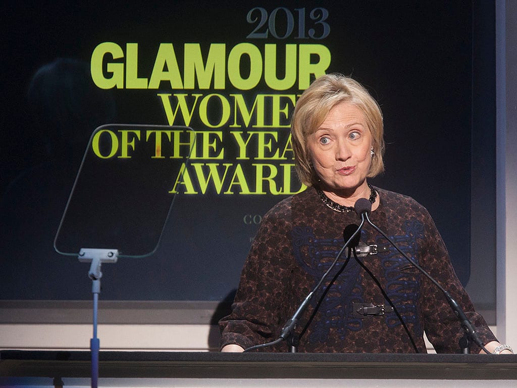 Hillary Rodham Clinton na gala Mulheres do Ano 2013 da revista «Glamour» (Reuters)