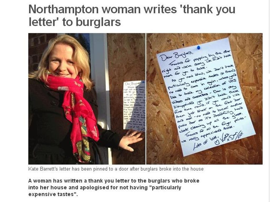 Britânica escreve uma carta aos ladrões da casa