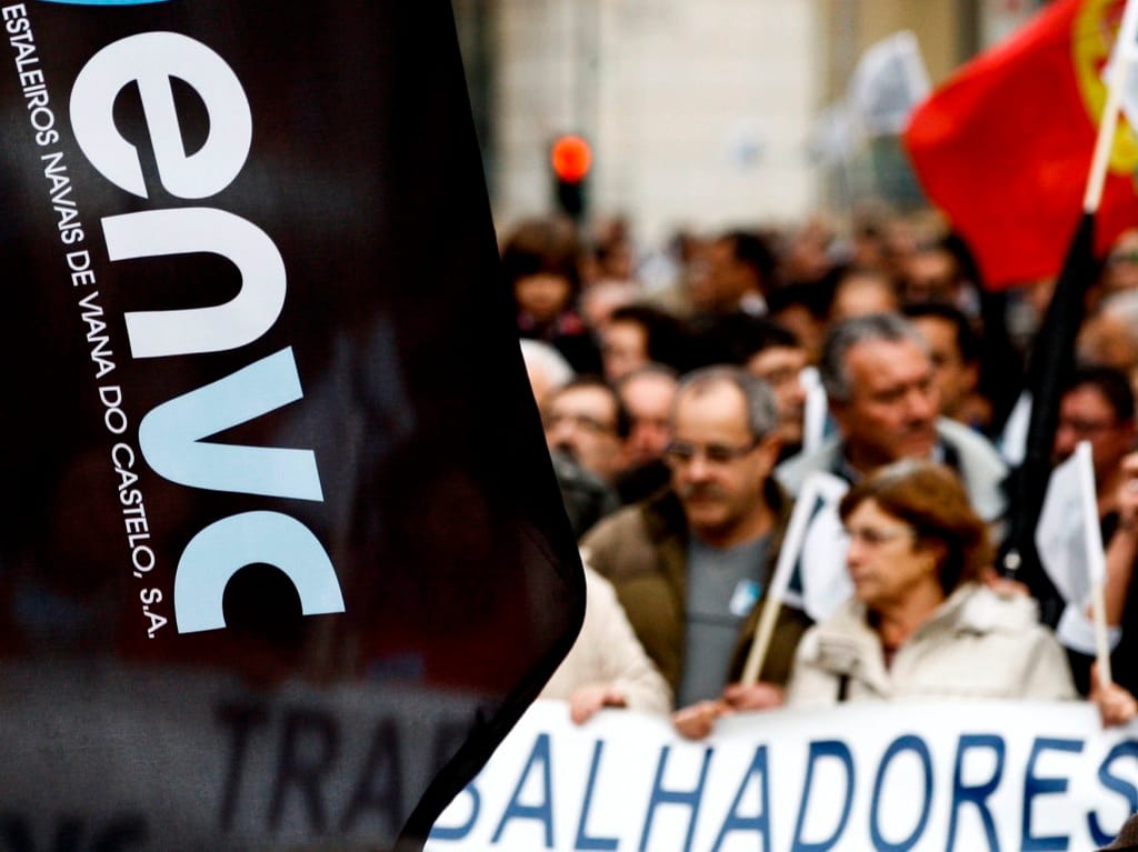 Manifestação dos trabalhadores dos estaleiros em Lisboa [LUSA]