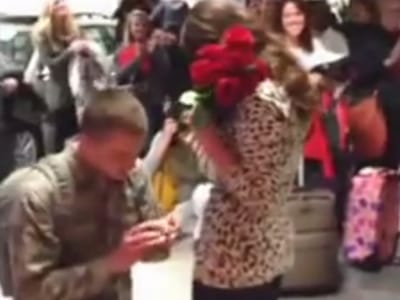 Militar surpreende namorada com pedido de casamento original - TVI