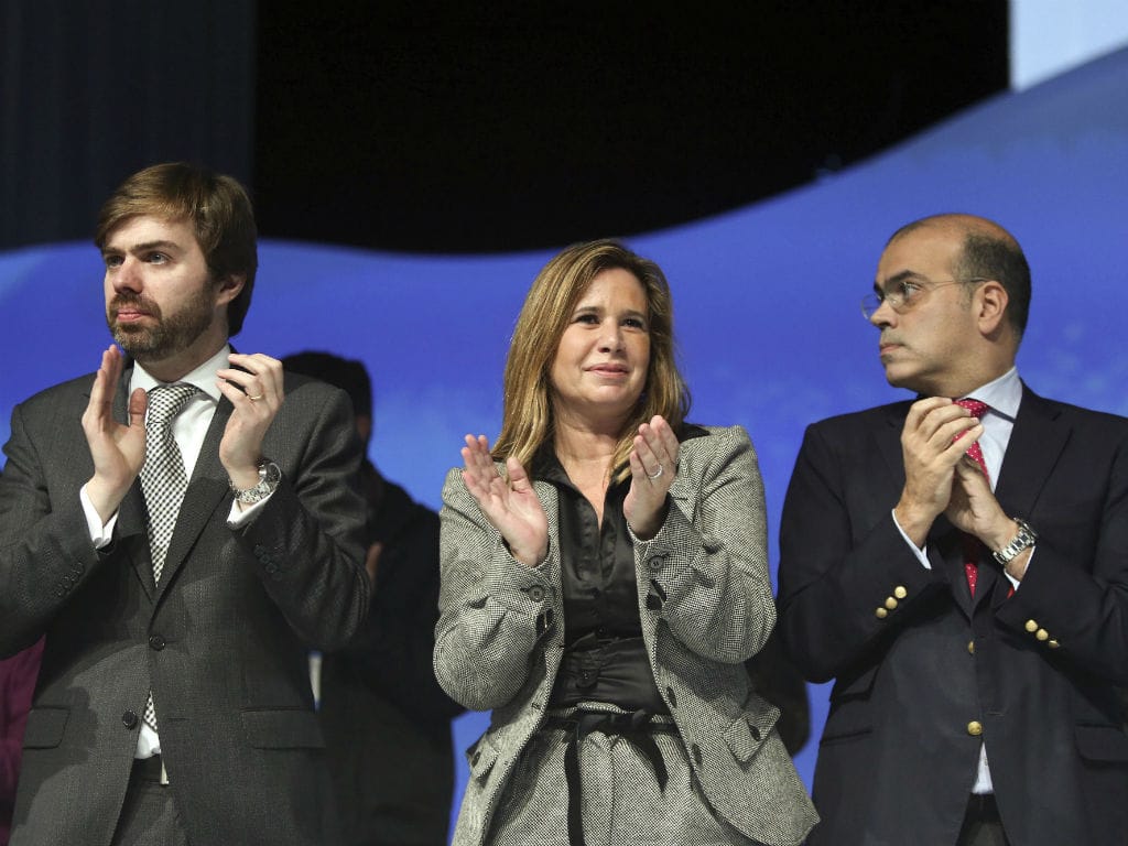 João Almeida, Teresa Caeiro e Diogo Feio (Lusa)