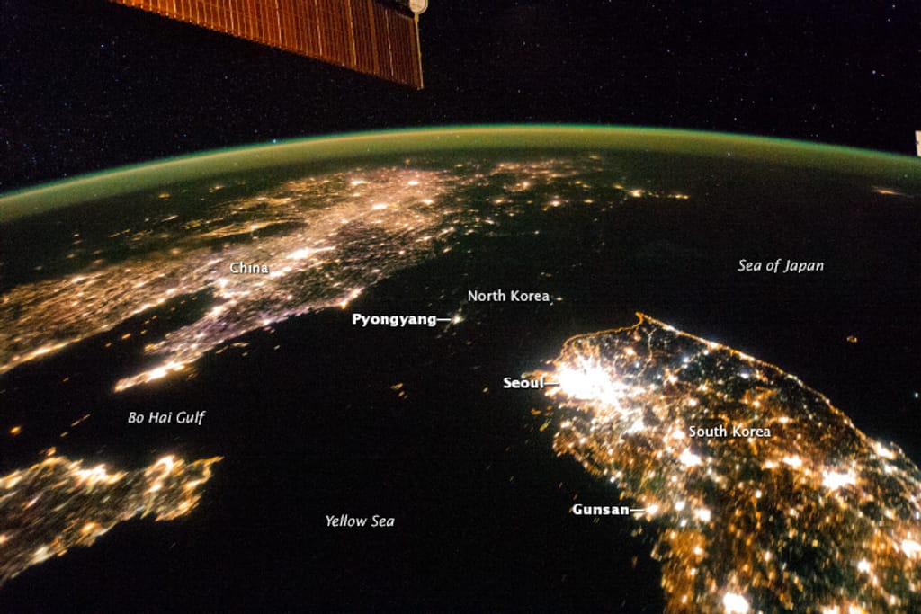 Vista noturna da Ásia mostra diferenças a nível da importância económica