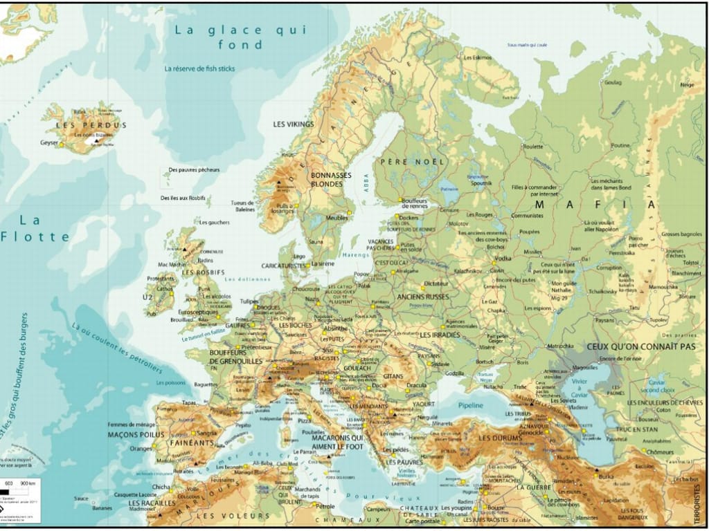 Mapa da Europa da autoria de Sébastien Laurent