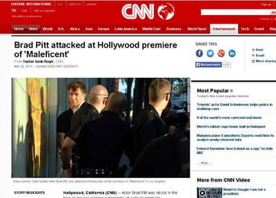 Brad Pitt atacado no rosto na passadeira vermelha - TVI