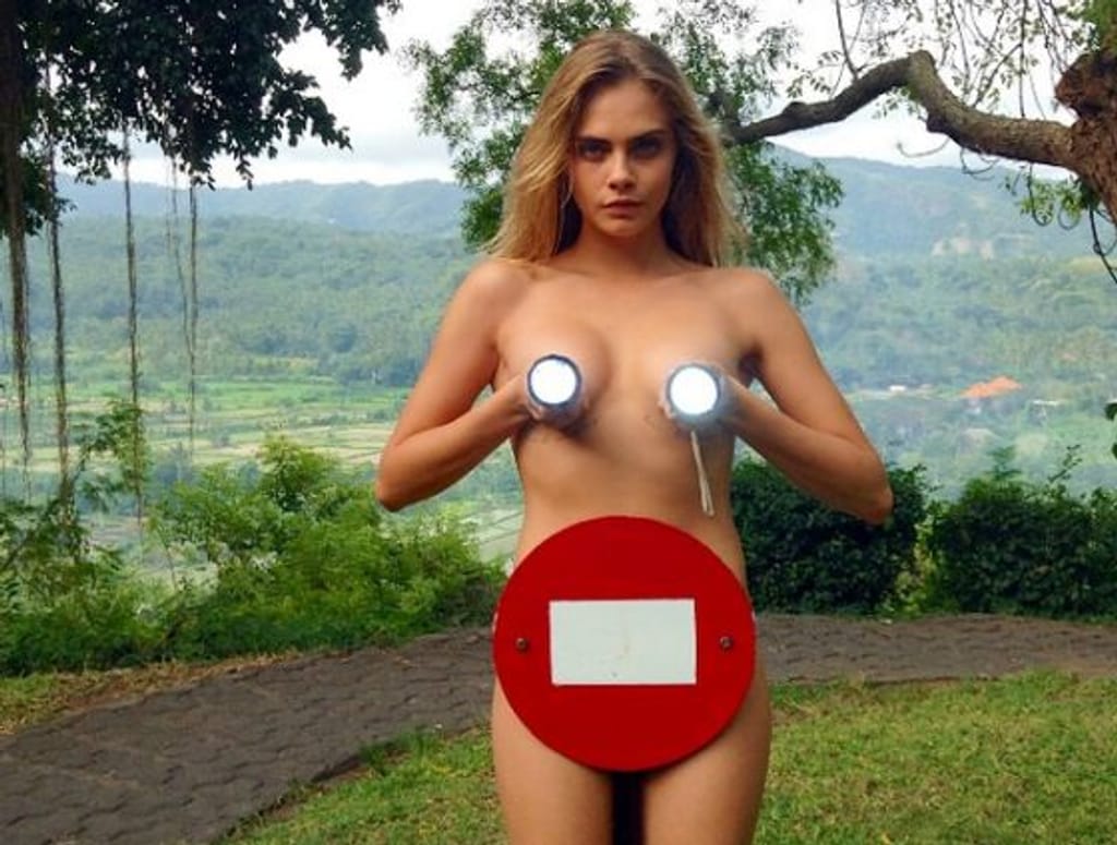 A modelo inglesa Cara Delevigne posou contra a censura do Instagram