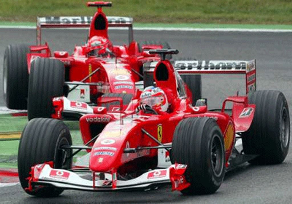 Ferraris de Rubens Barichello e Michael Schumacher