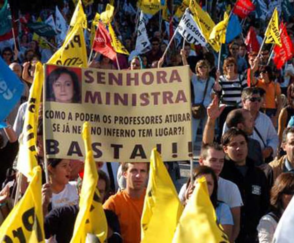 Manifestação de professores (Foto Manuel de Almeida/Lusa - arquivo)
