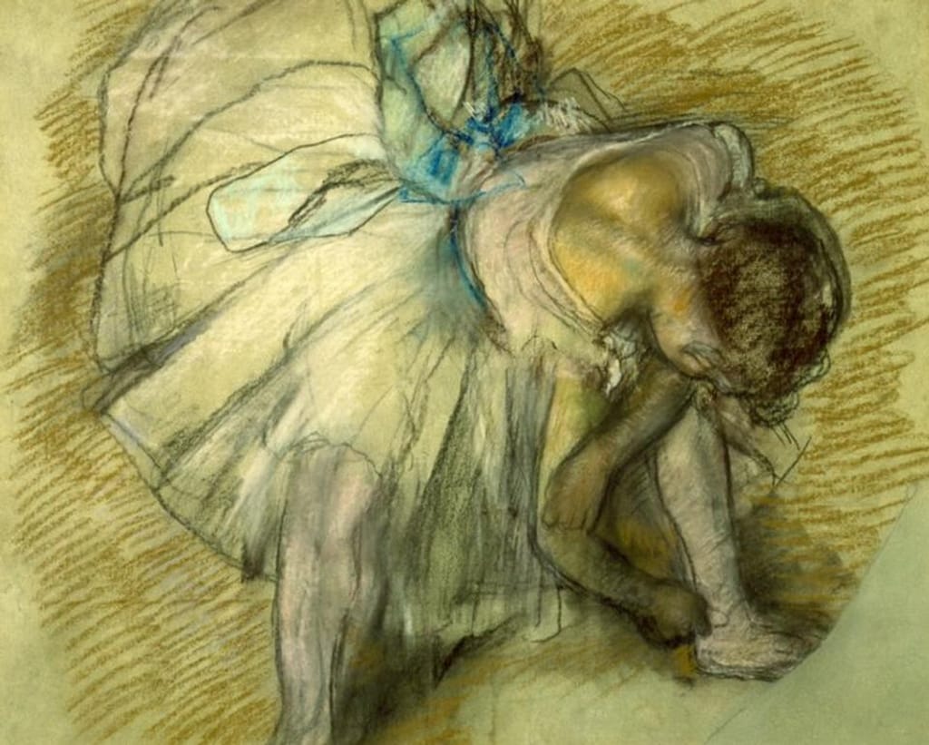 «Bailarina ajustando a sapatilha», de Edgar Degas
