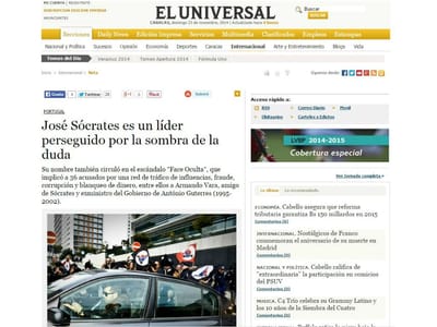 Sócrates «é um líder perseguido», diz imprensa venezuelana - TVI