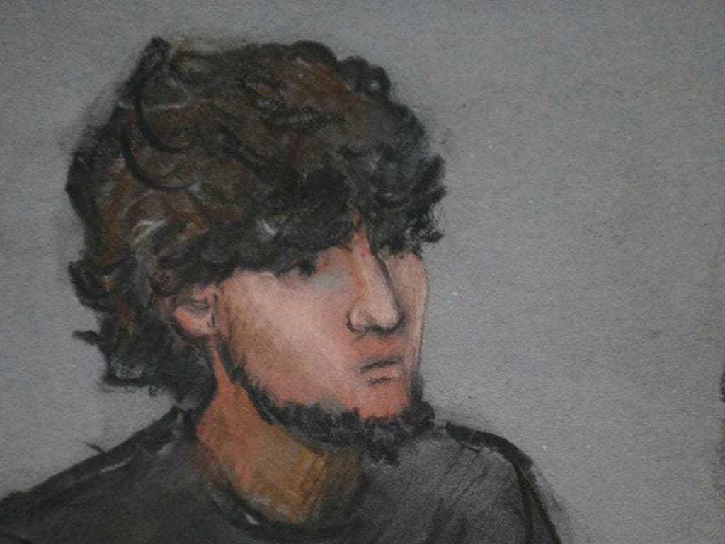 Dzhokhar Tsarnaev em tribunal [Foto: Reuters]