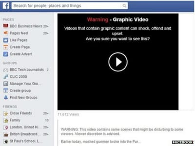 Facebook limita fotografias e vídeos violentos - TVI
