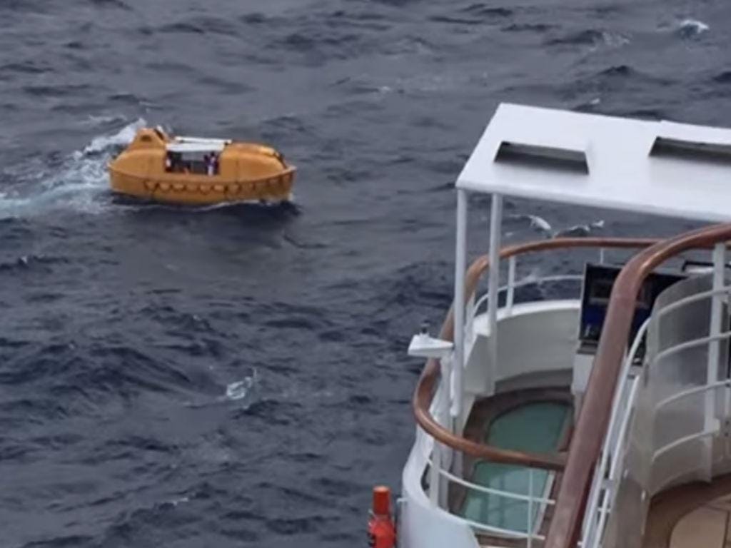 Cruzeiro da Disney resgata homem que caiu ao mar (Reprodução/ Youtube)