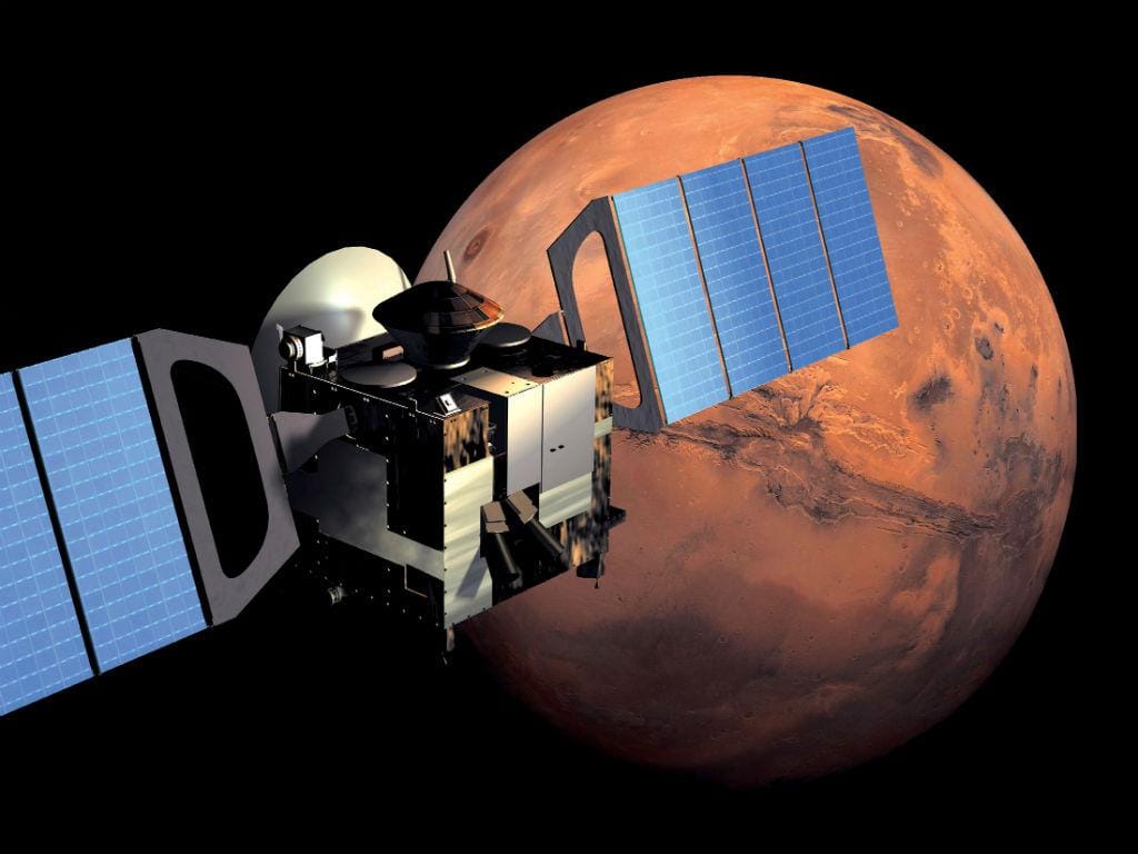 Imagem de computador mostra a missão Mars Express (Reuters)