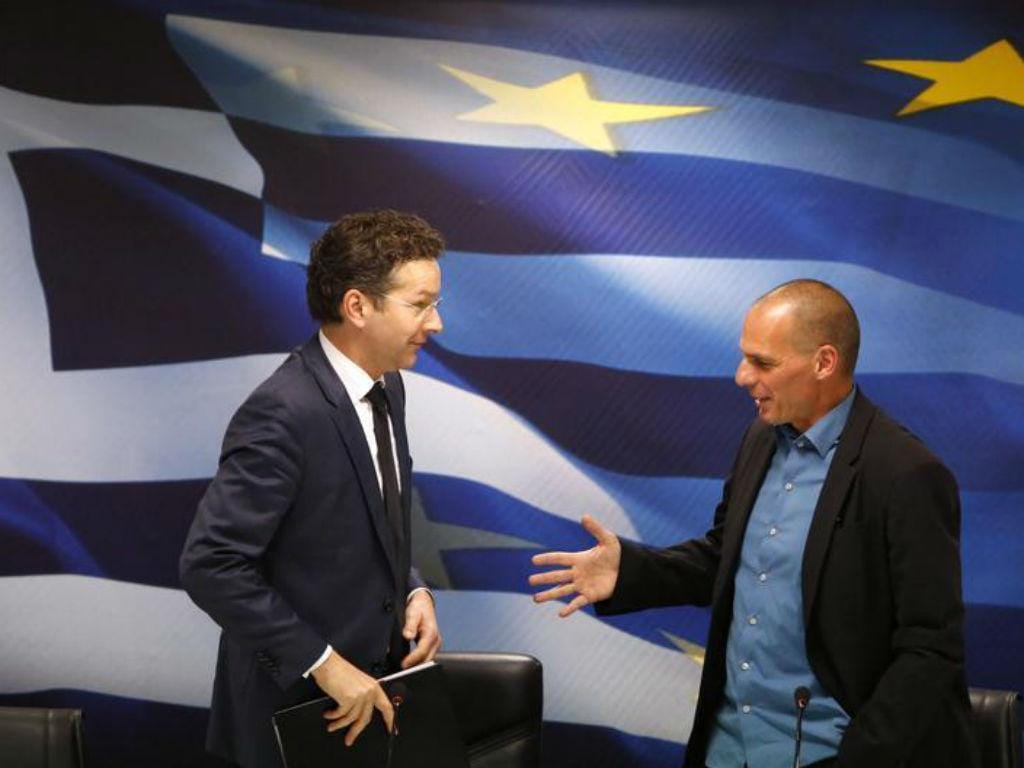 Jeroen Dijsselbloem e Yanis Varoufakis [Foto: Reuters]
