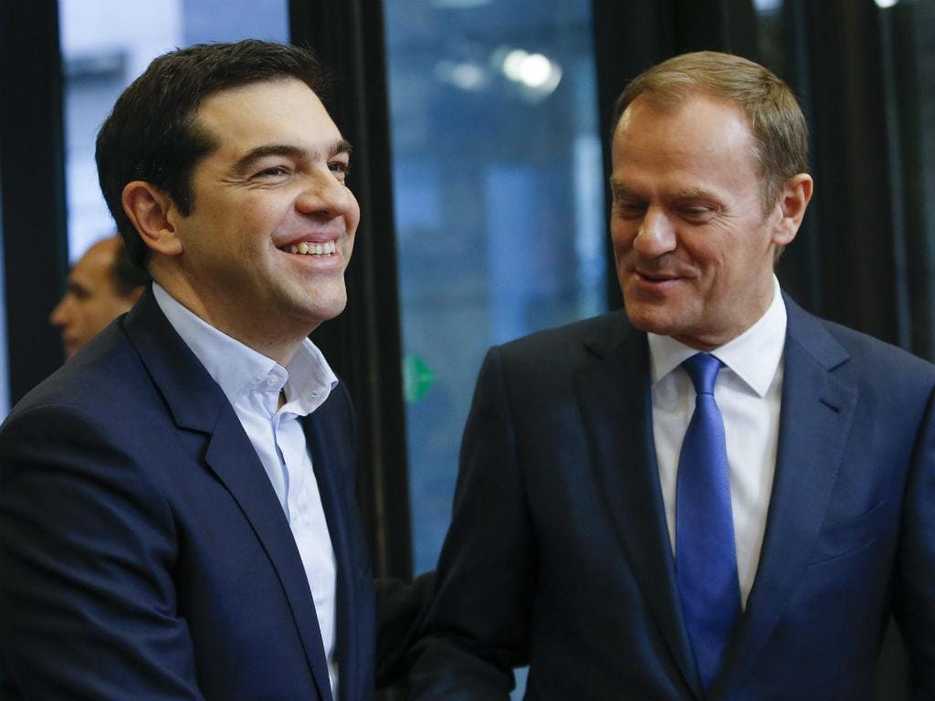 Alexis Tsipras e Donald Tusk [Foto: EPA]