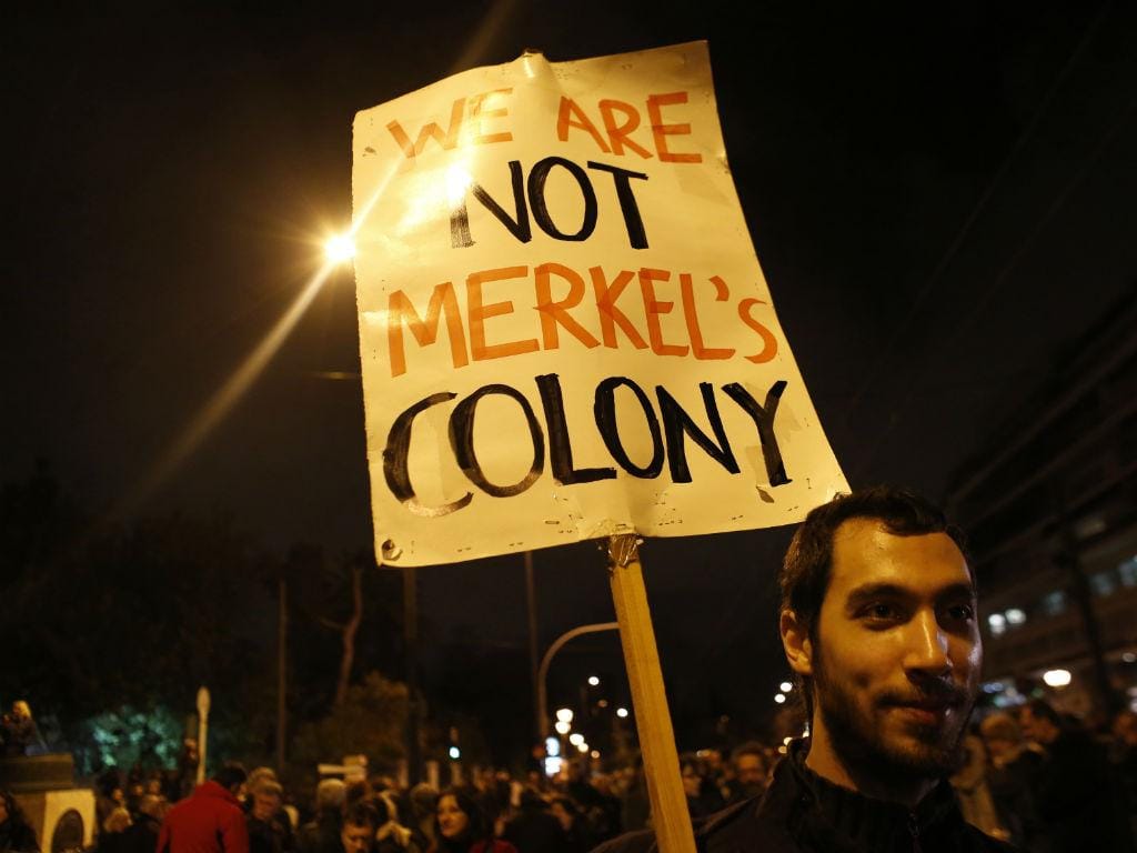 Manifestação de apoio ao governo grego em Atenas (REUTERS)