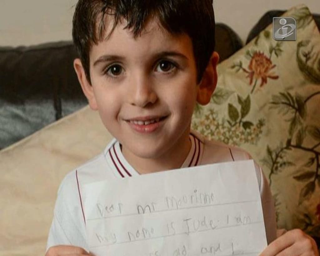 Criança de seis anos envia carta a Mourinho
