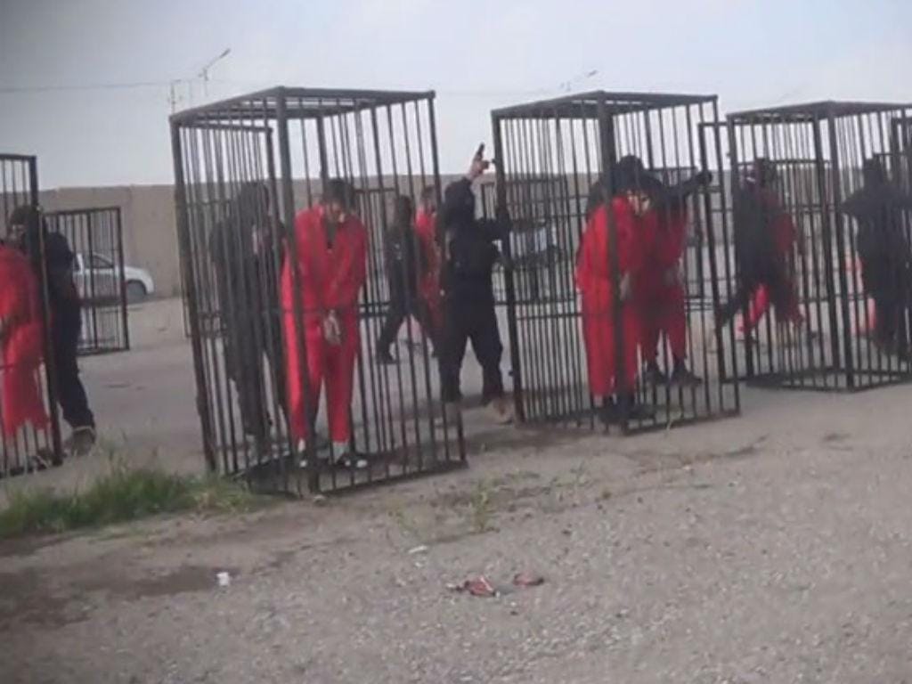 Estado Islâmico divulga imagens de reféns enjaulados (Foto Reprodução Vídeo)