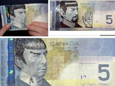 Parem de desenhar Spock nas notas, pede Canadá - TVI