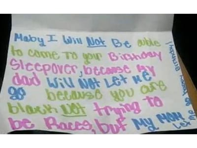 Menina de dez anos recebe carta racista - TVI