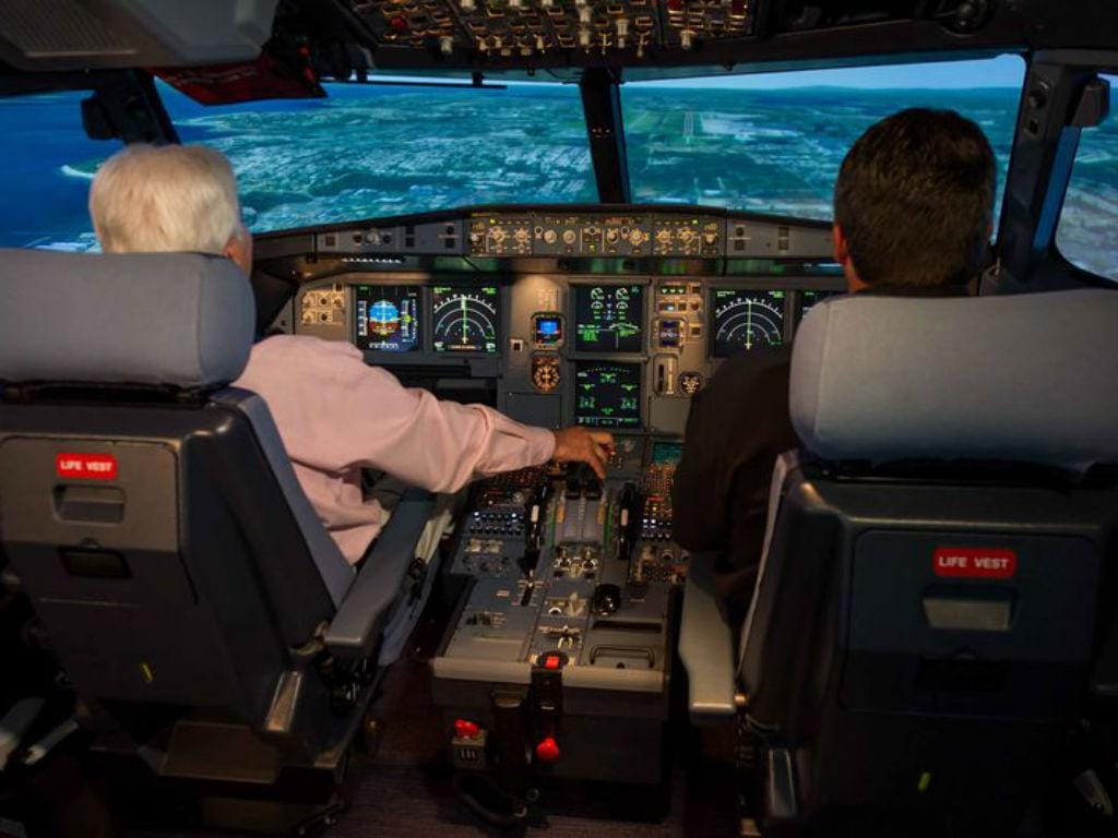 Dentro do cockpit de um Airbus A320