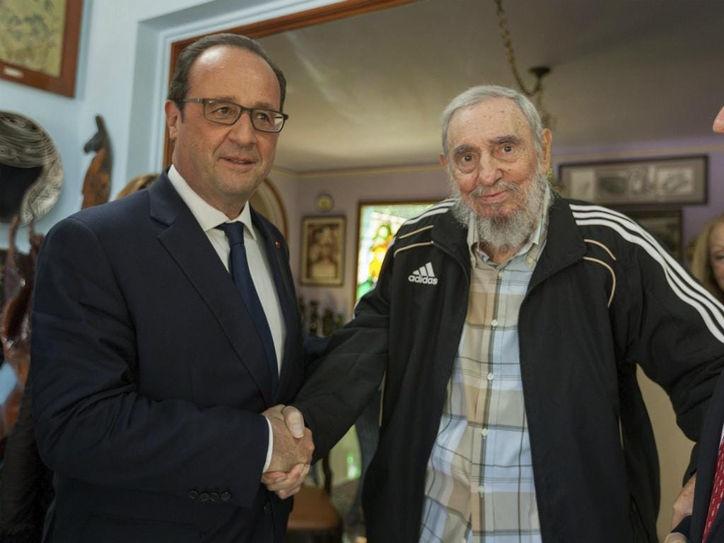 François Hollande e Fidel Castro (Lusa/EPA)