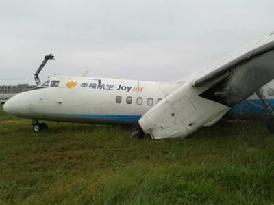 Avião derrapa para fora da pista de aterragem - TVI