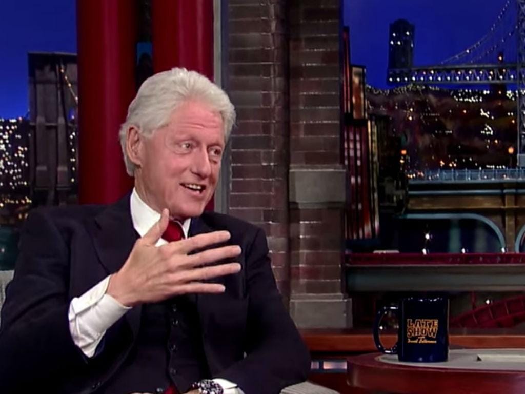 Bill Clinton no “The Late Show” (Reprodução Youtube)